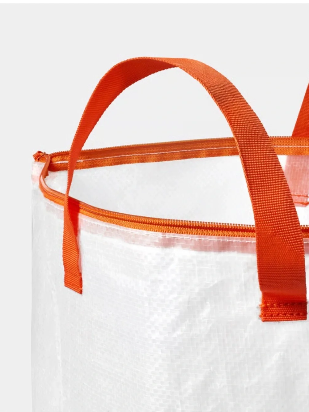 IKEA White Laundry Bags with Orange Handles - Set of 2